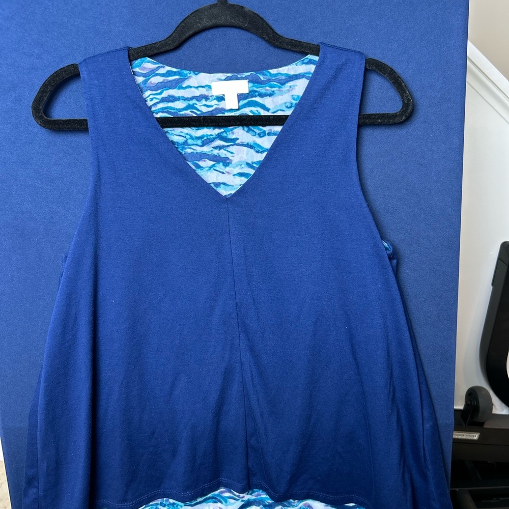 Women's Blue V-Neck Sleeveless Tank Top‎ Size Small Basic